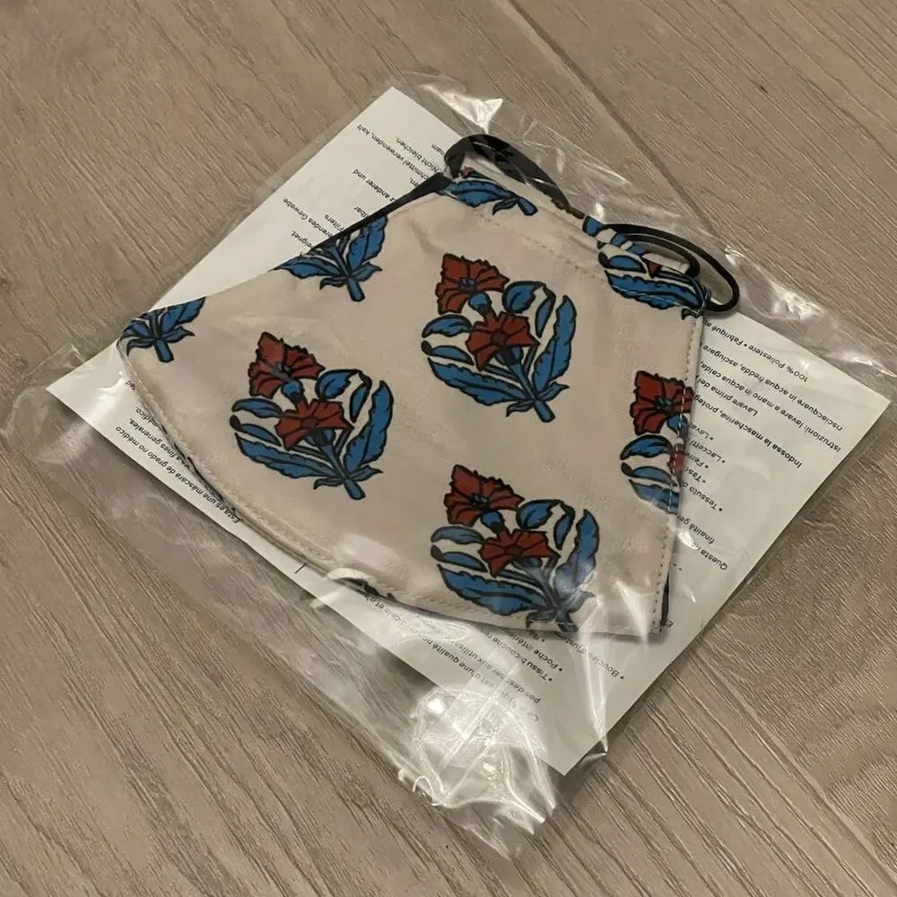 Tory Burch Printed Two Layer Adjustable Face Mask New Limited Print
